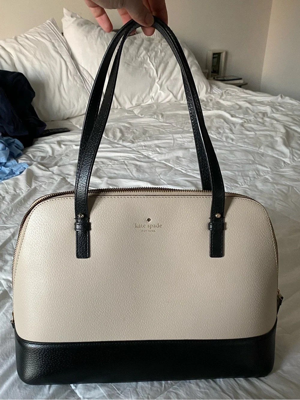 Kate spade two-tone pebble leather tote